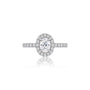 4 Ct Oval Cut Diamond Halo Pave Ring by Fortune Jewellery