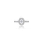 0.75 Ct Oval Cut Diamond Halo Pave Ring by Fortune Jewellery