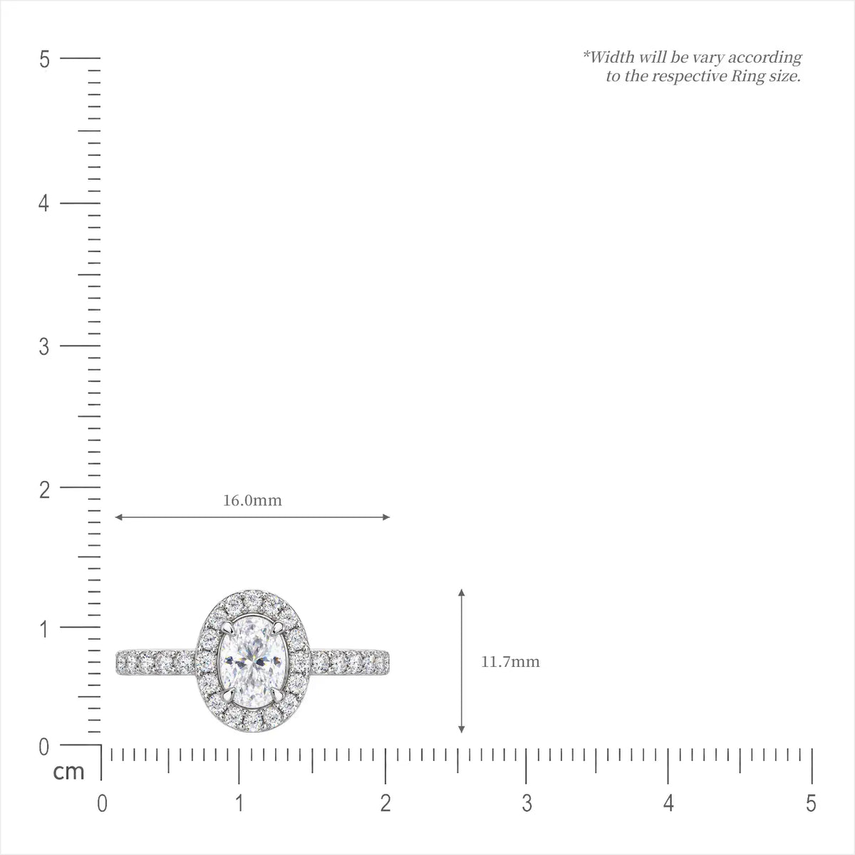0.5 Ct Oval Cut Diamond Halo Pave Ring for office wear