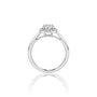 Side view of 4 Ct Round Cut Lab Grown Diamond Halo Ring by Fortune Jewellery