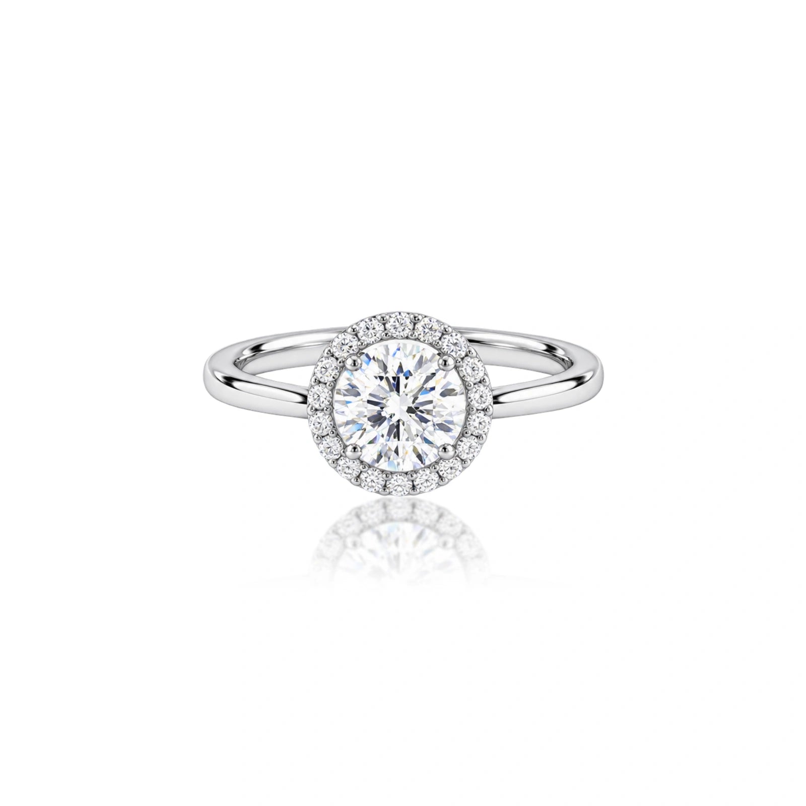 2 Ct Round Cut Lab Grown Diamond Halo Ring by Fortune