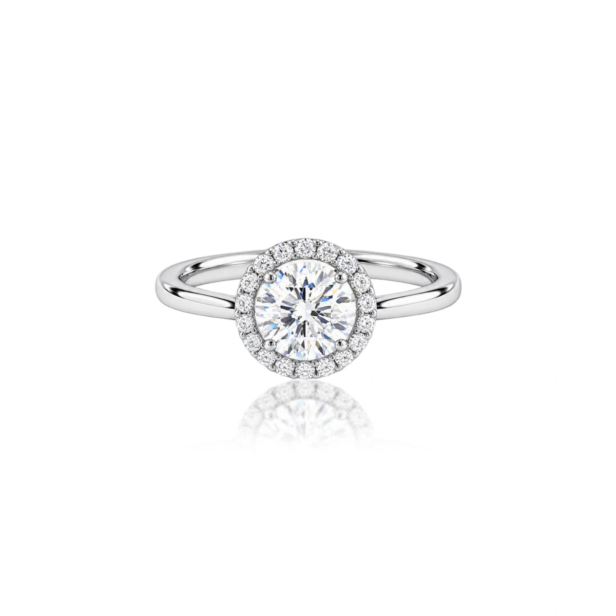 5ct Round Lab Grown Diamond Halo Pave Ring by Fortune Jewellery