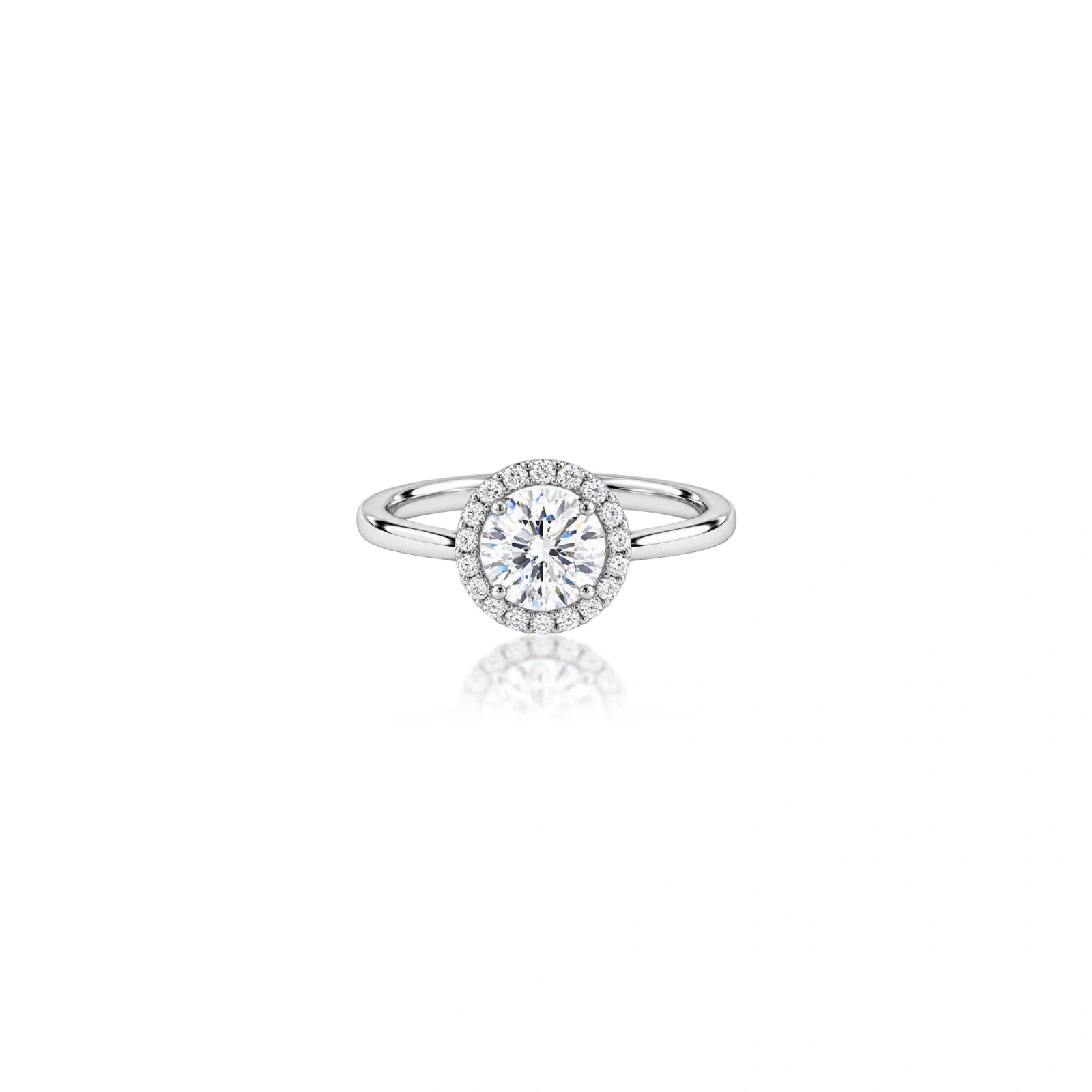 0.75 Ct Round Cut Lab Diamond Halo Ring by Fortune Jewellery