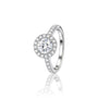 Side view of 5ct Round Lab Grown Diamond Halo Pave Ring by Fortune