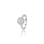 Side view of 0.75 Ct Round Cut Lab Diamond Halo Pave Ring by Fortune Jewellery