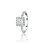 Lab grown 3 Ct Princess Cut Diamond Halo Pave Ring
