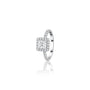 Lab grown 0.75 Ct Princess Cut Diamond Halo Pave Ring