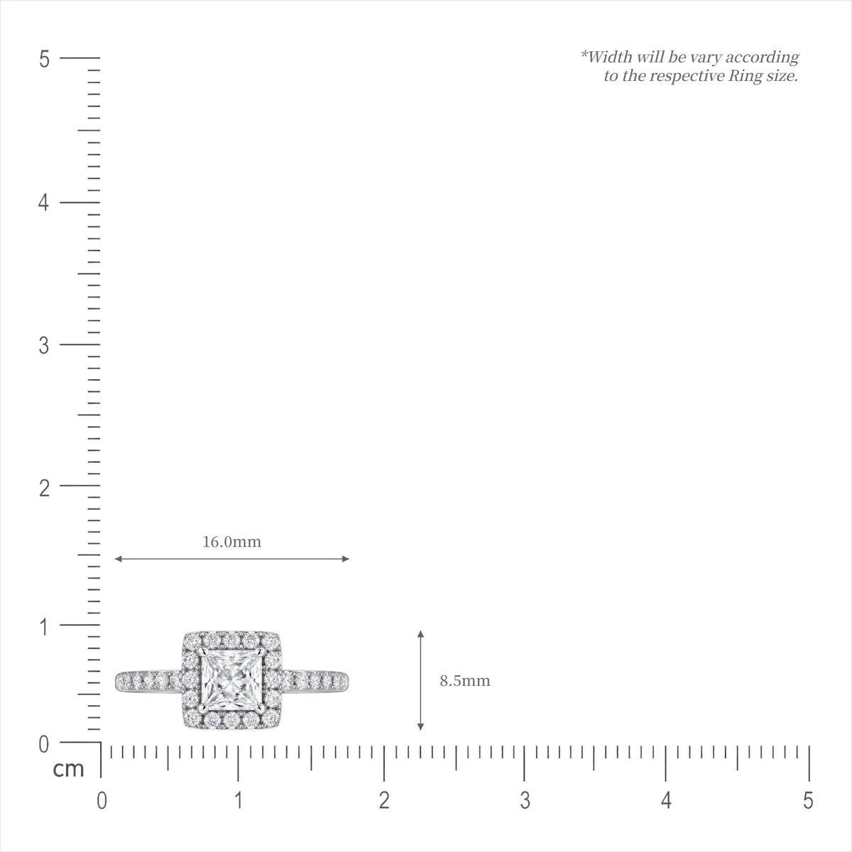 0.5 Ct Princess Cut Diamond Halo Pave Ring for women 
