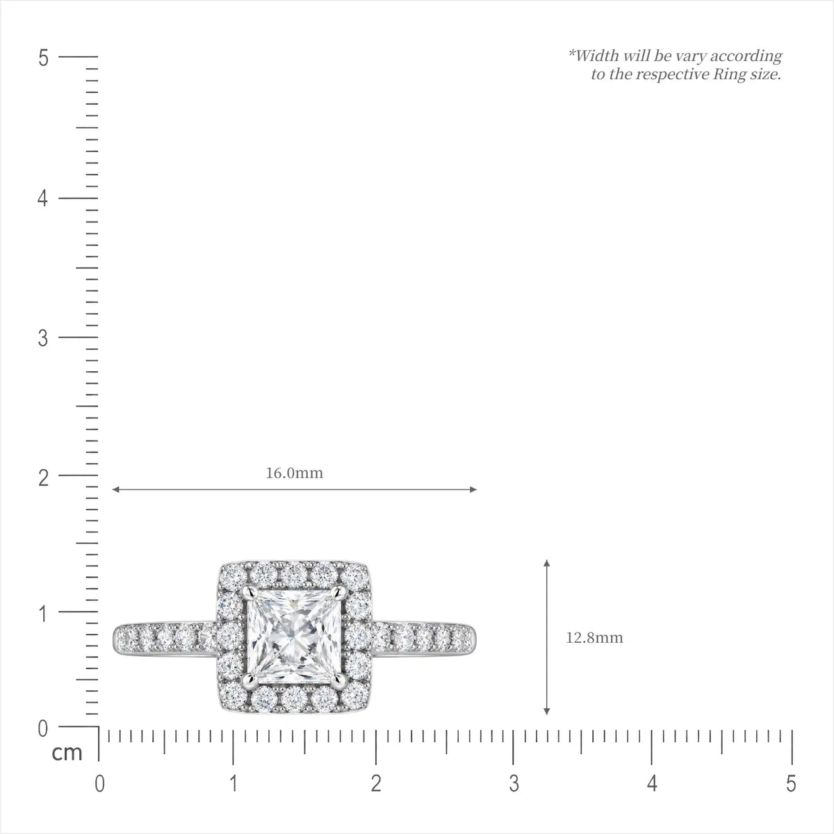 3 Ct Princess Cut Diamond Halo Pave Ring for women 