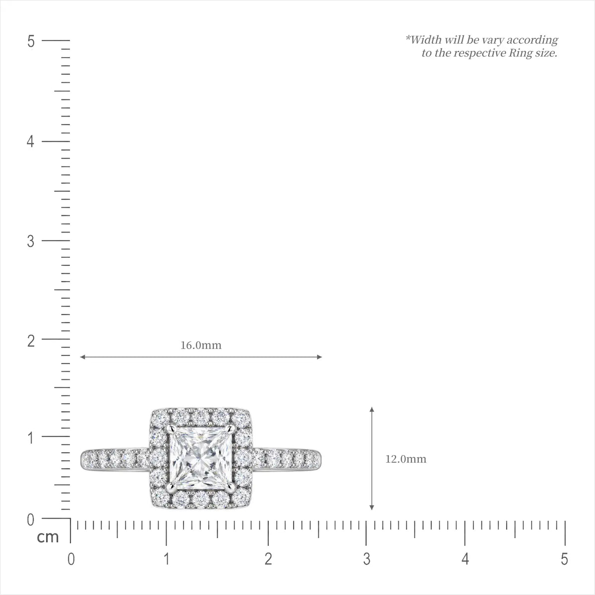 4 Ct Princess Cut Diamond Halo Pave Ring for women 