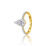 3ct Pear Cut Lab Grown Diamond Pave Ring by Fortune Jewellery