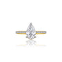 Lab Grown 4ct Pear Cut Diamond Pave Ring by Fortune