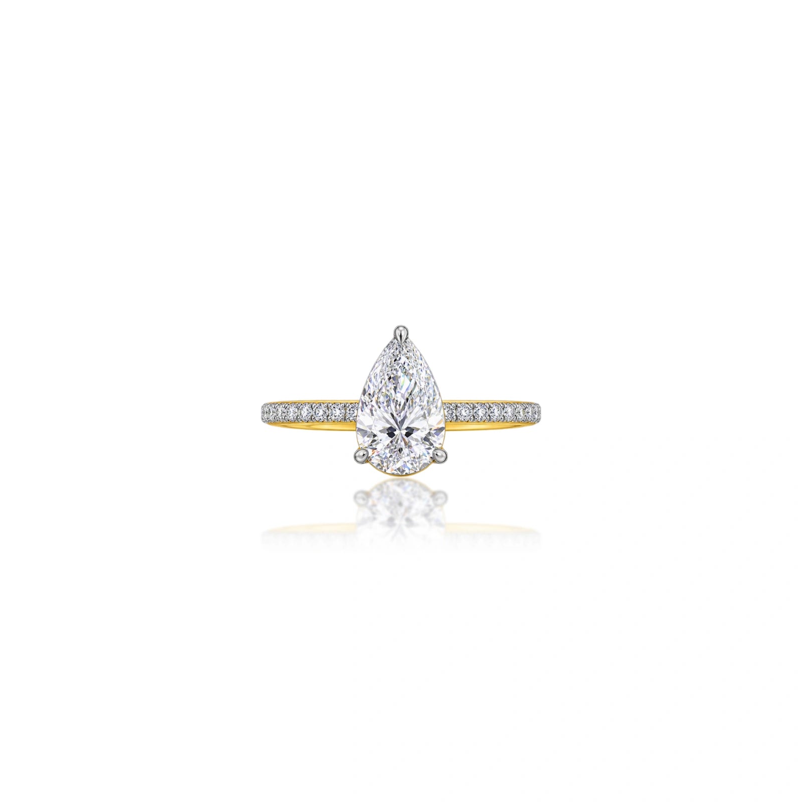 0.75 Ct Pear Cut Diamond Pave Ring