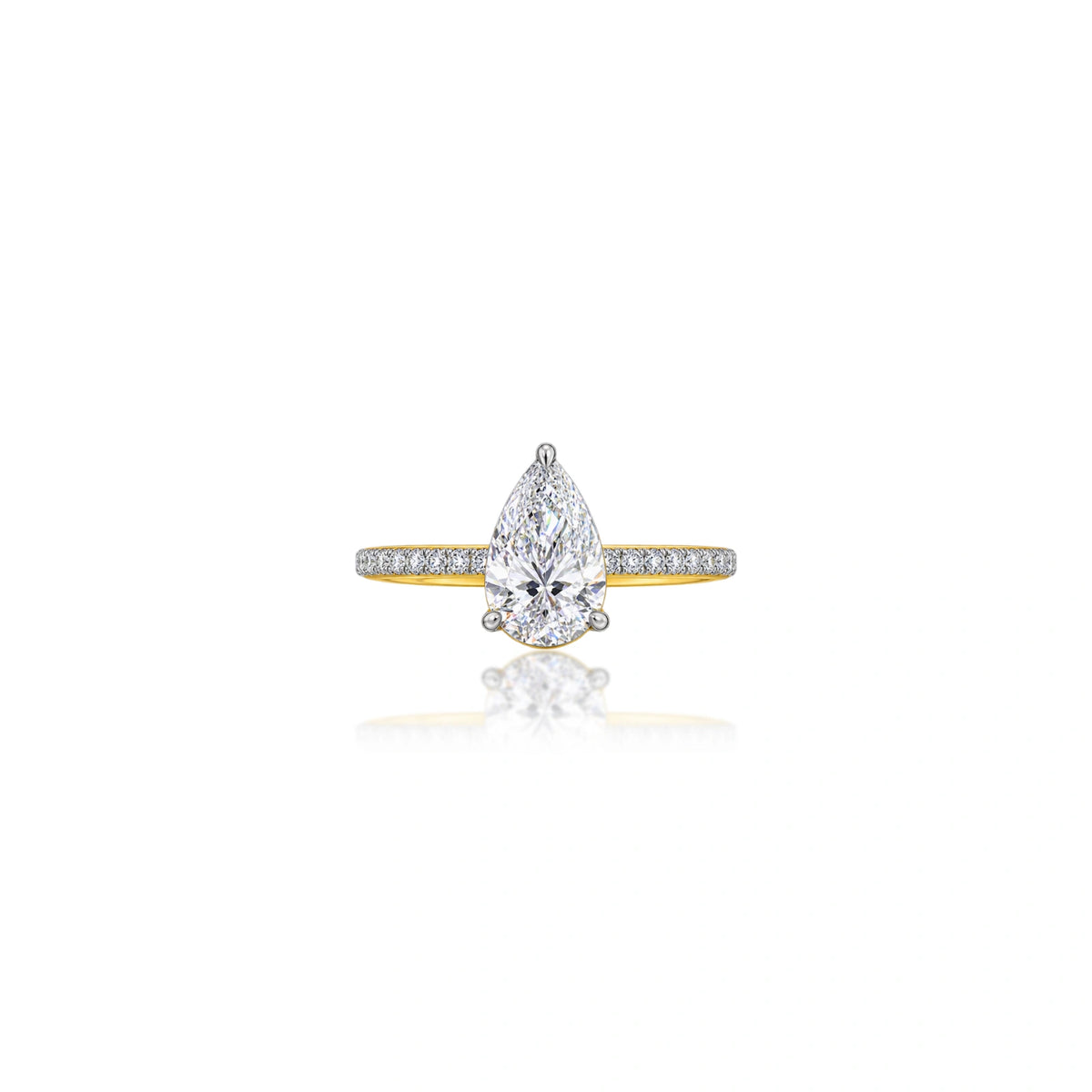 0.75 Ct Pear Cut Diamond Pave Ring