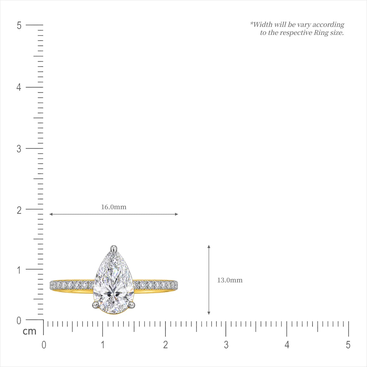 3ct Pear Cut Lab Diamond Pave Engagement Ring by Fortune Jewellery