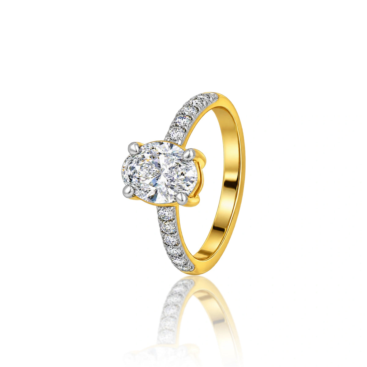 2 Ct Oval Cut Diamond Pave Ring diamond jewellery
