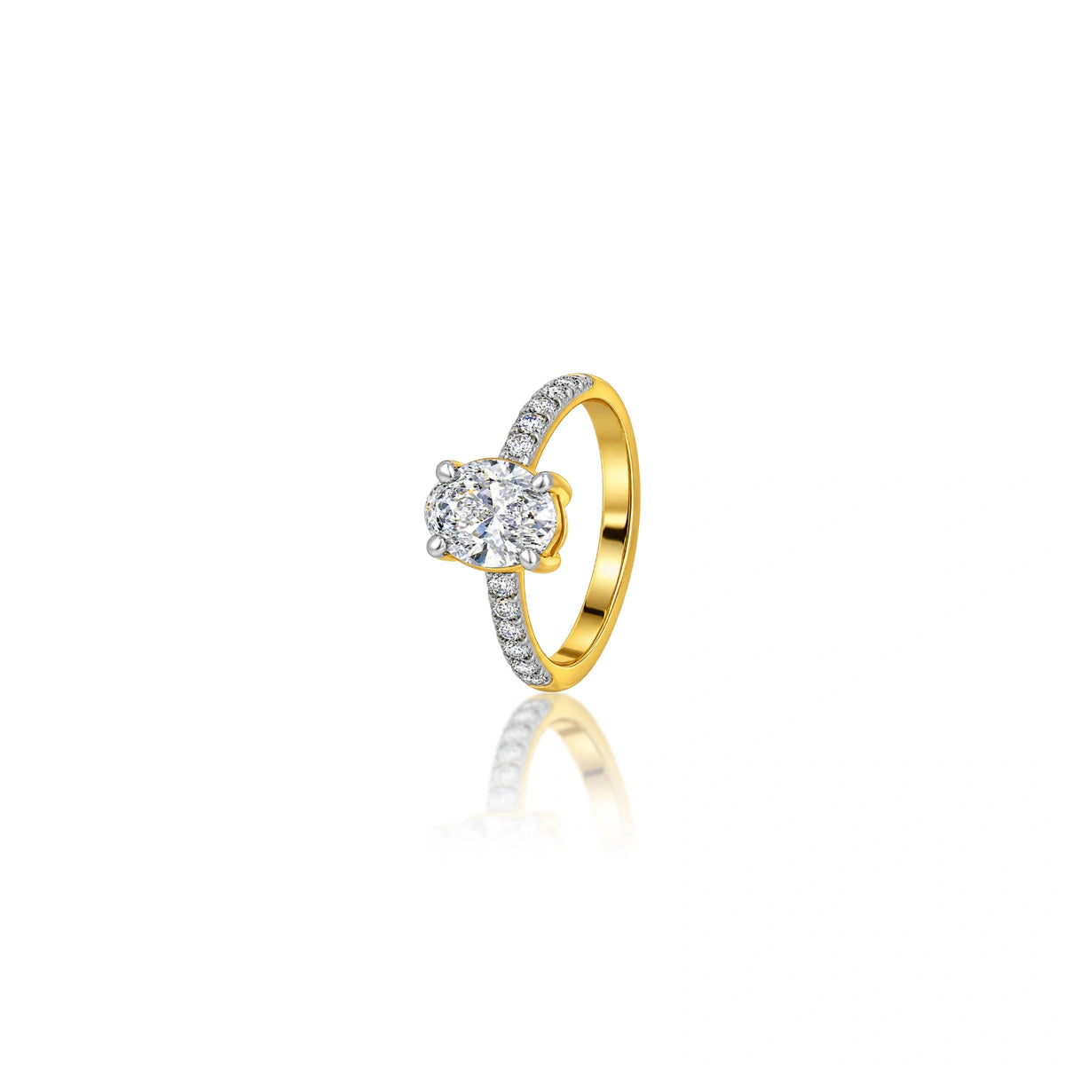 0.5 Ct Oval Cut Diamond Pave Ring for women
