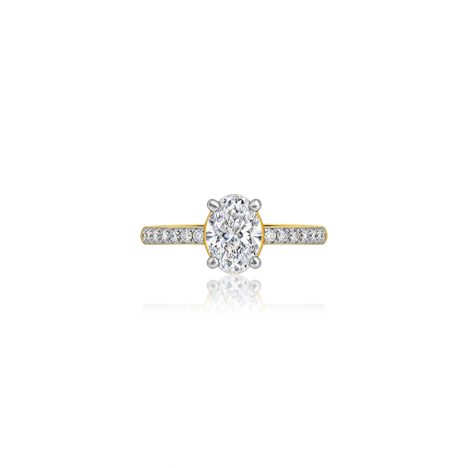 1 Ct Oval Cut Diamond Pave Ring by Fortune Jewellery