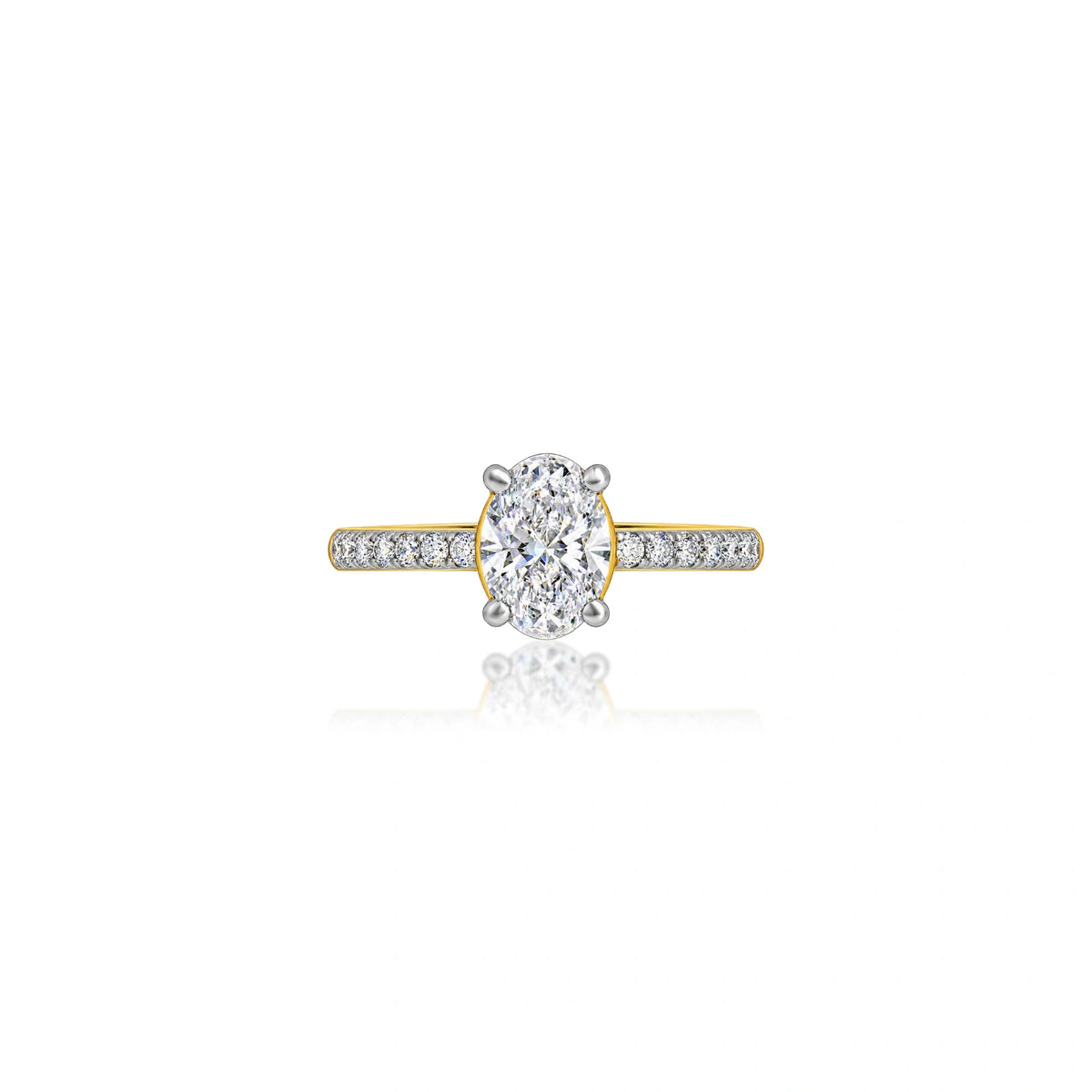 1 Ct Oval Cut Diamond Pave Ring by Fortune Jewellery