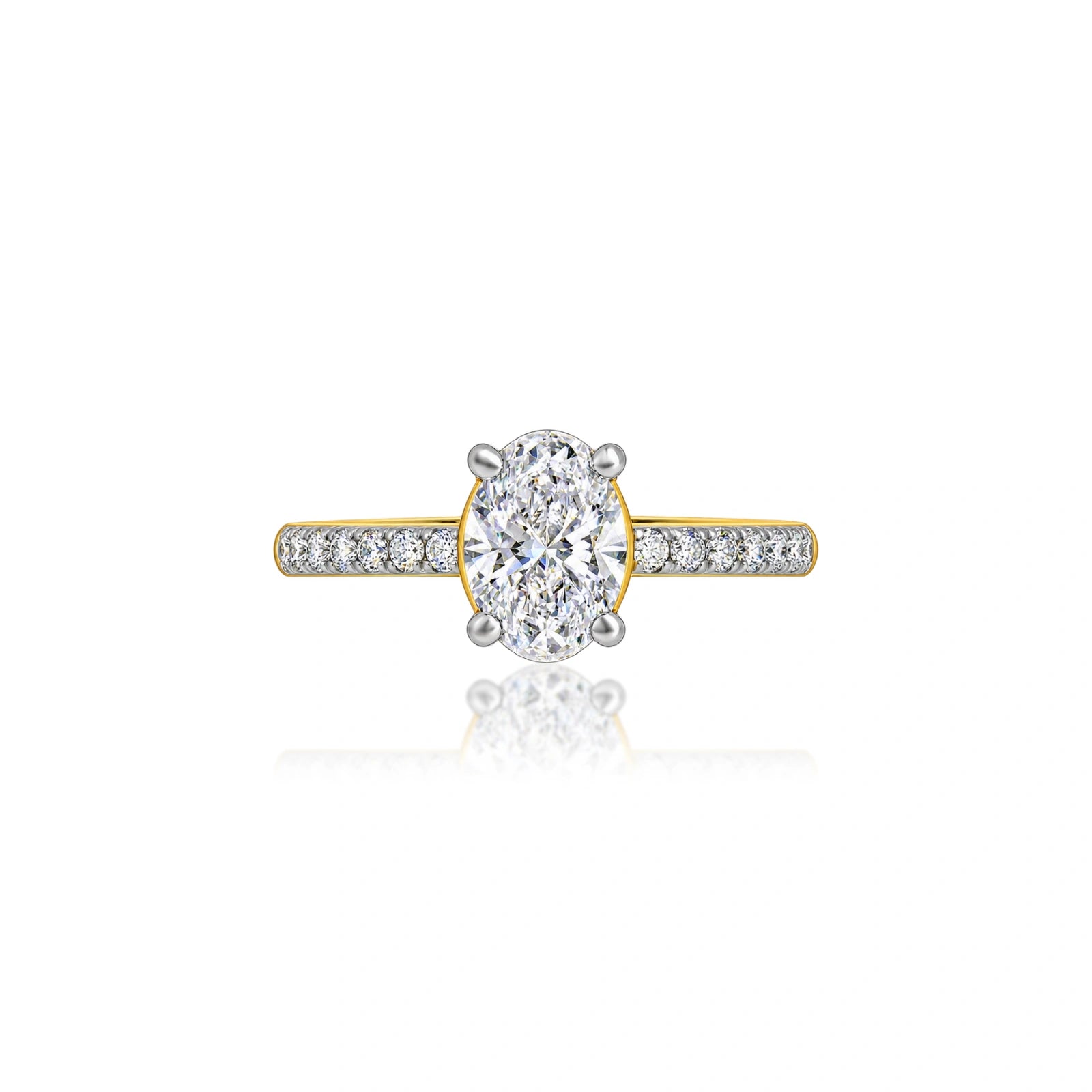 2 Ct Oval Cut Diamond Pave Ring by Fortune Jewellery