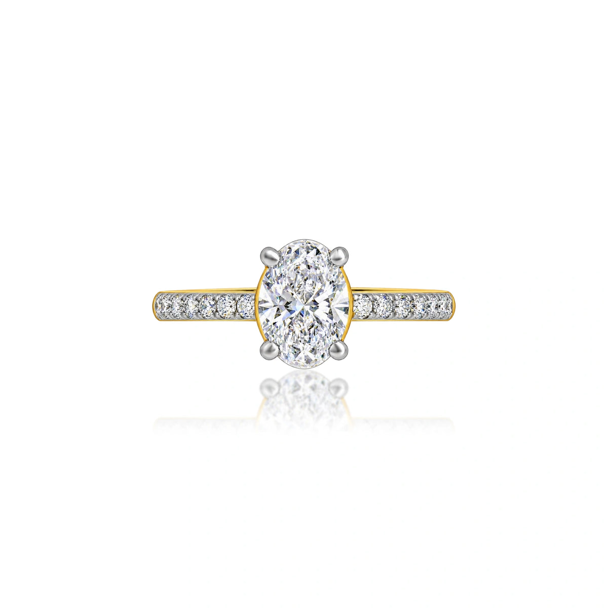 3 Ct Oval Cut Diamond Pave Ring by Fortune Jewellery