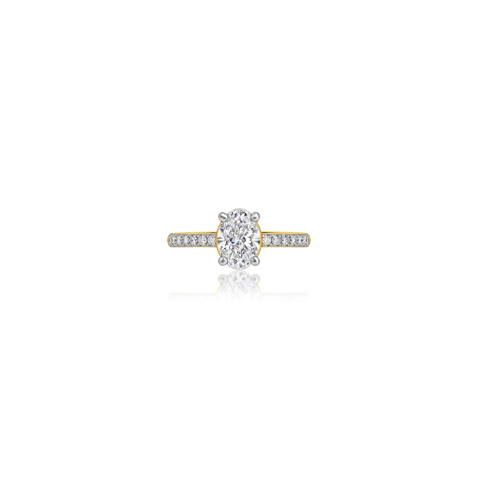 0.5 Ct Oval Cut Diamond Pave Ring by Fortune Jewellery