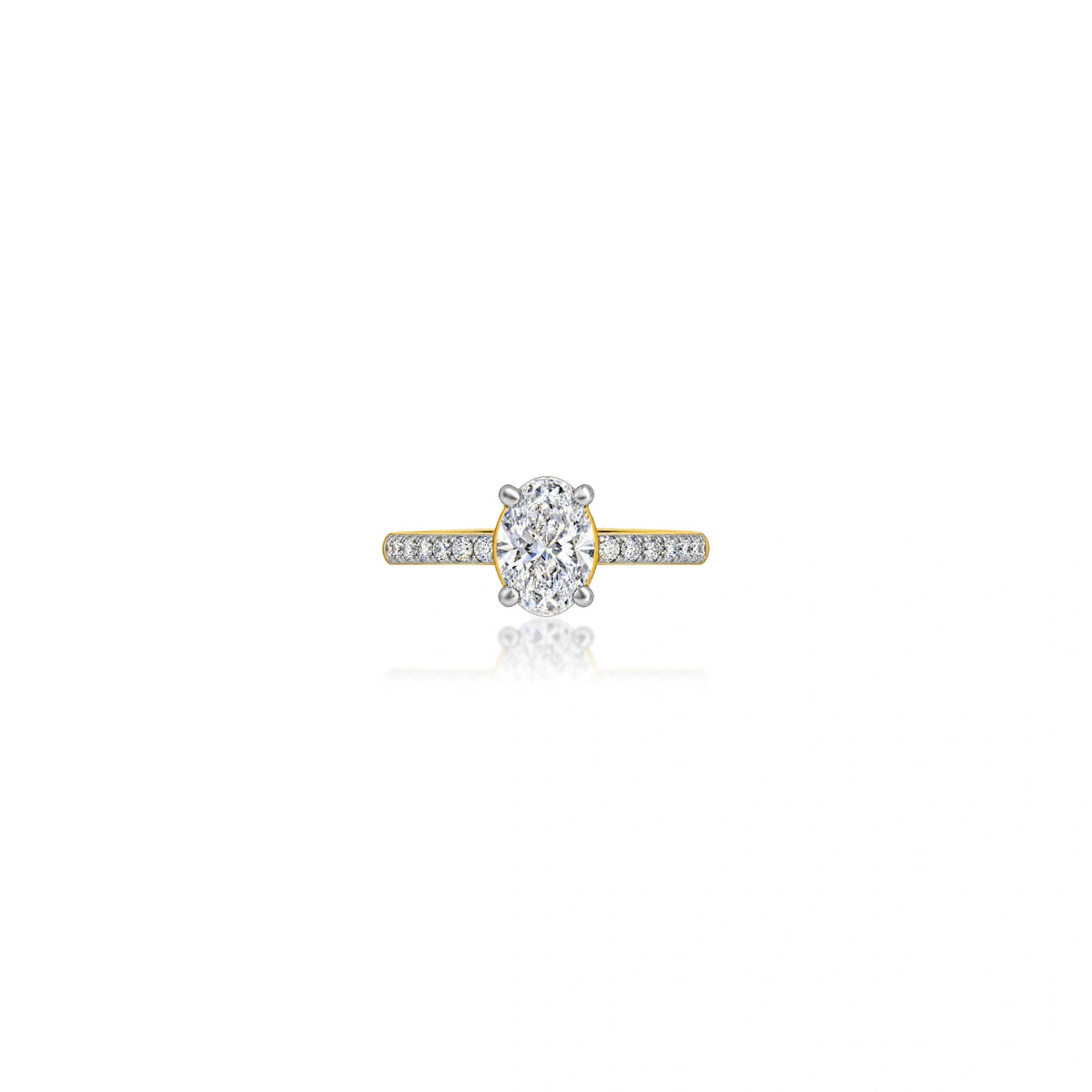 0.5 Ct Oval Cut Diamond Pave Ring by Fortune Jewellery