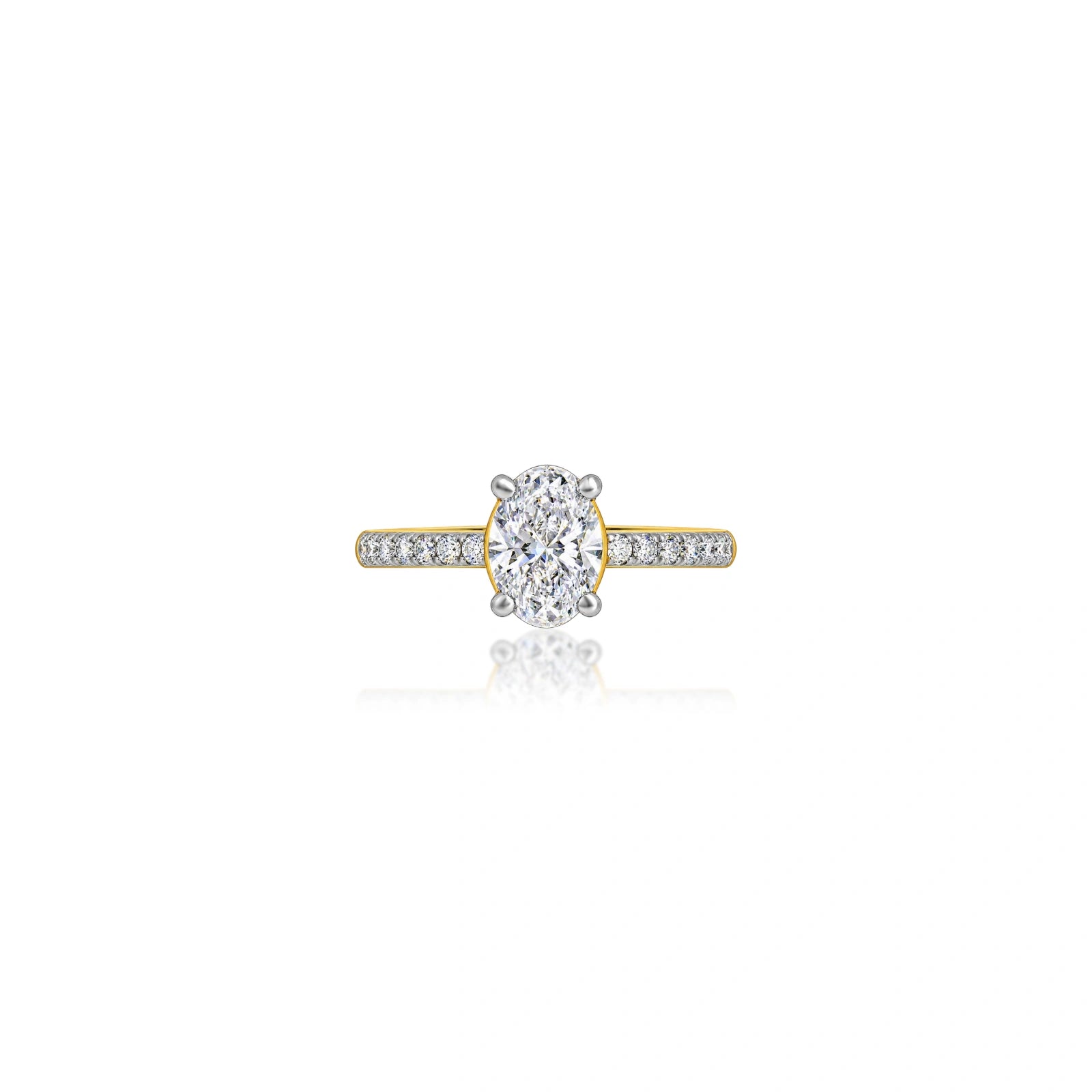 0.75 Ct Oval Cut Diamond Pave Ring by Fortune Jewellery
