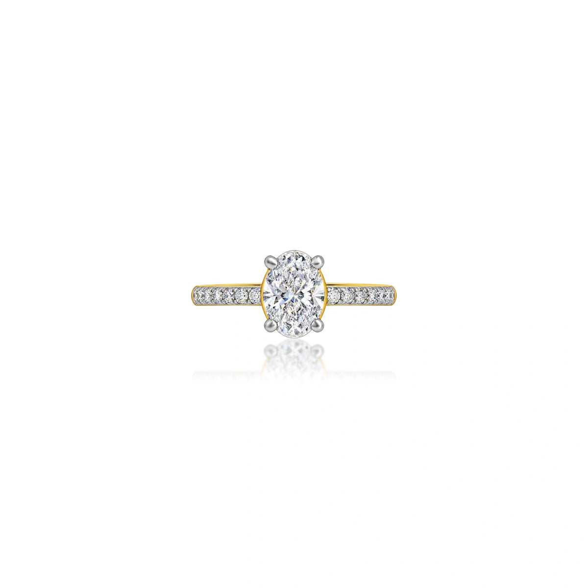 0.75 Ct Oval Cut Diamond Pave Ring by Fortune Jewellery