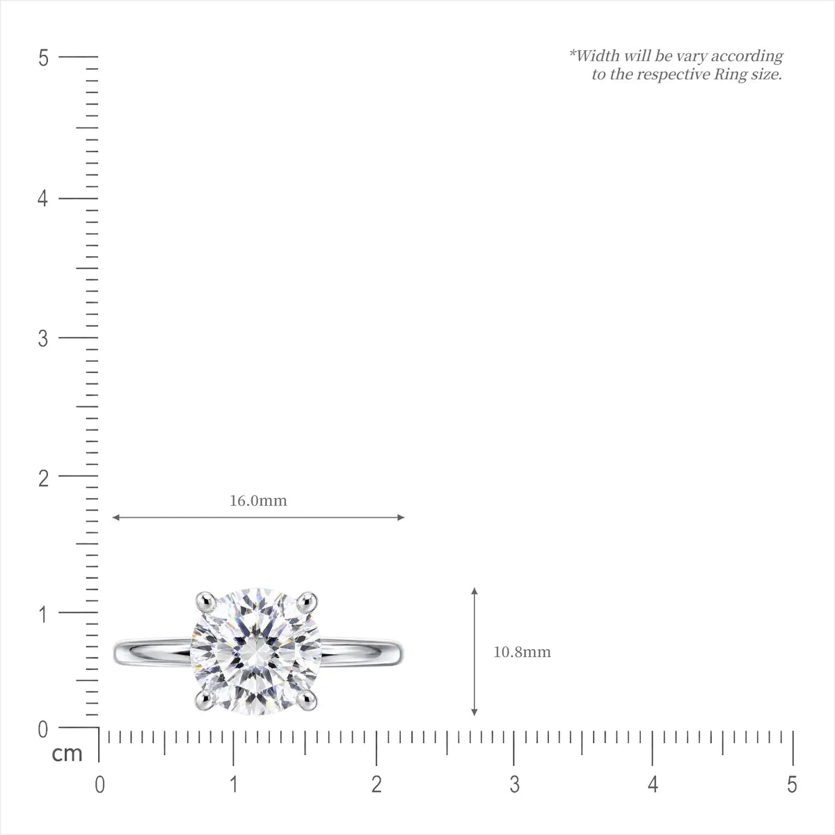 5 Ct Round Cut Diamond Solitaire Ring