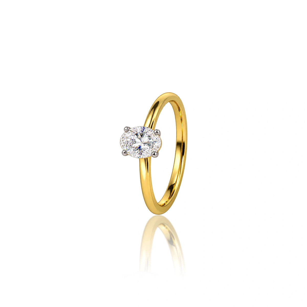 Lab grown 1 Ct Oval Cut Diamond Solitaire Ring