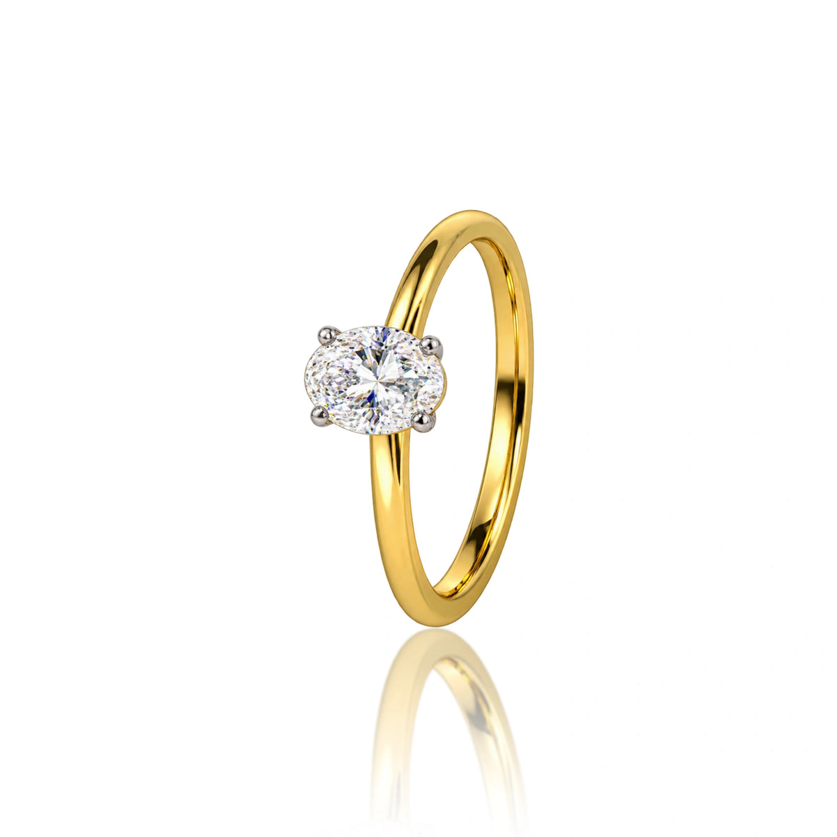 Lab grown 2 Ct Oval Cut Diamond Solitaire Ring