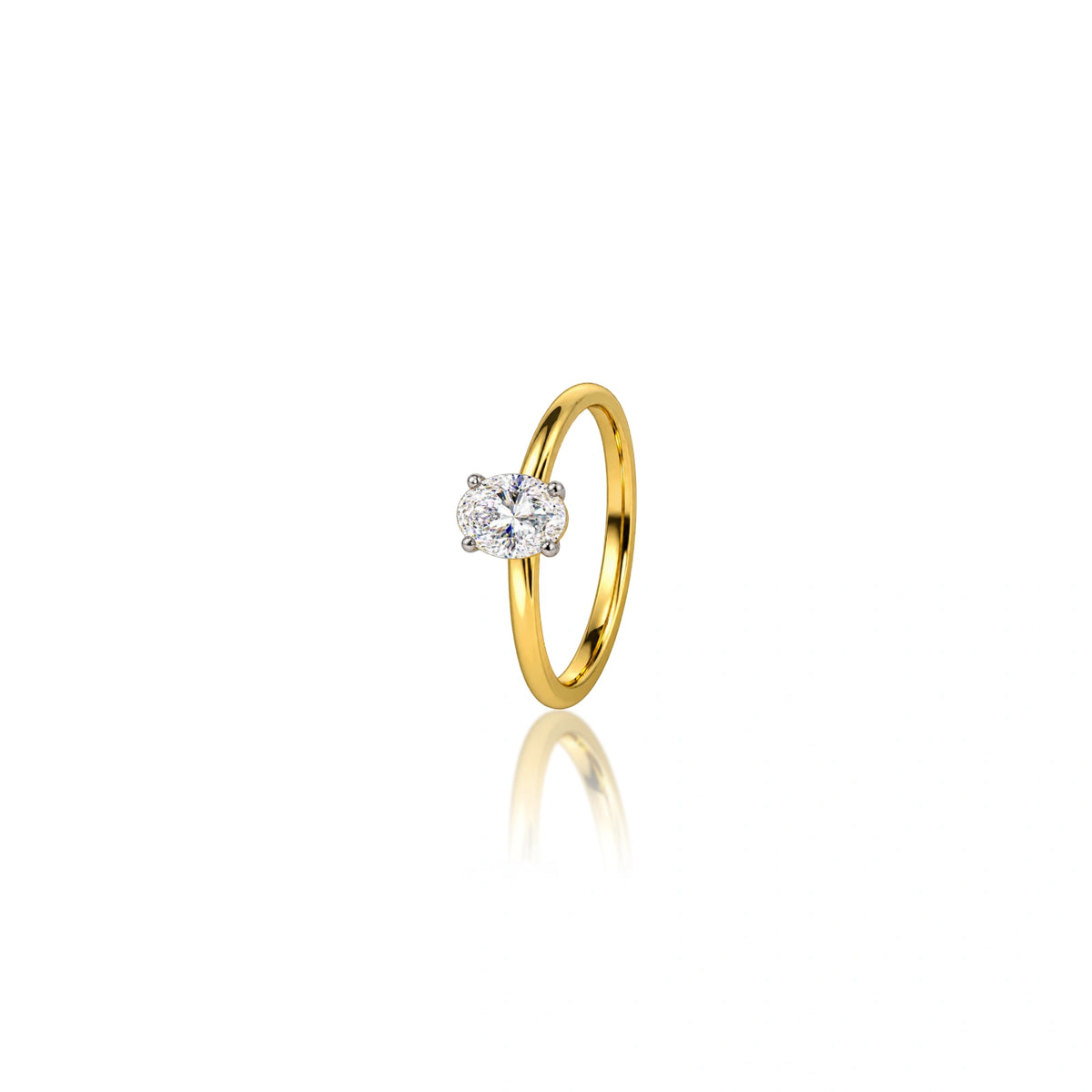 Lab grown 0.5 Ct Oval Cut Diamond Solitaire Ring