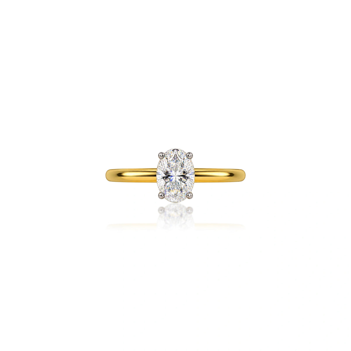 1 Ct Oval Cut Diamond Solitaire Ring by Fortune Jewellery