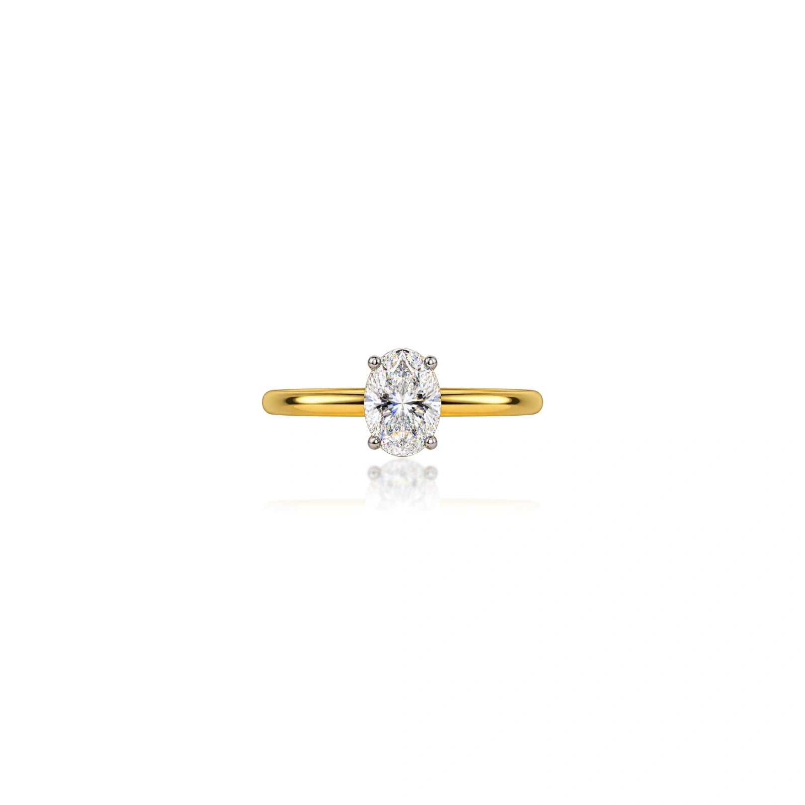 0.75 Ct Oval Cut Diamond Solitaire Ring by Fortunen Jewellery