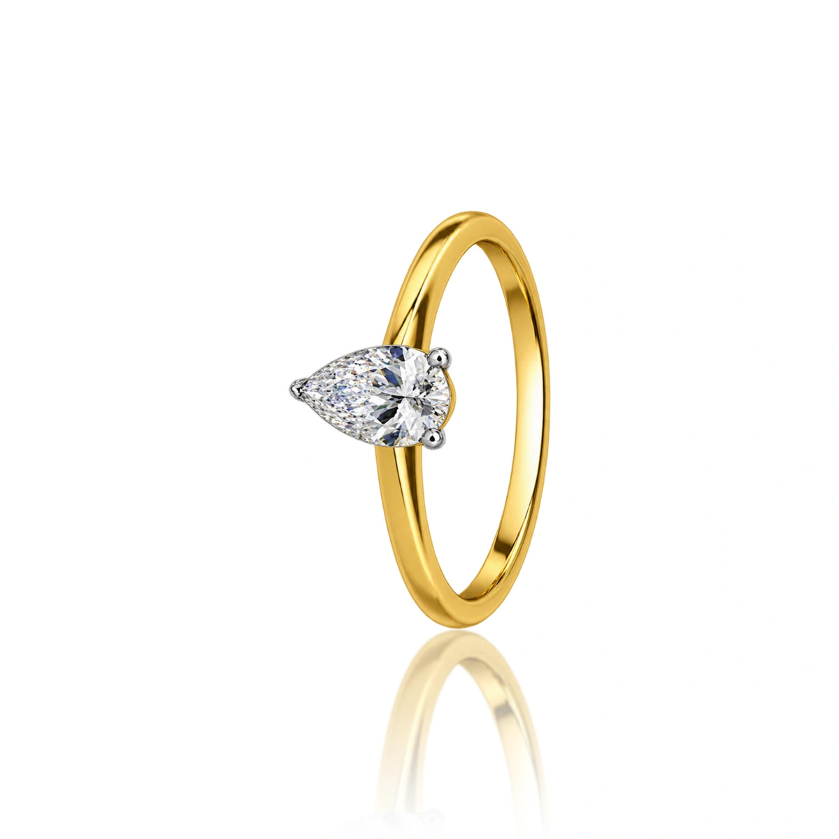 Lab grown 2 Ct Pear Cut Diamond Solitaire Ring 
