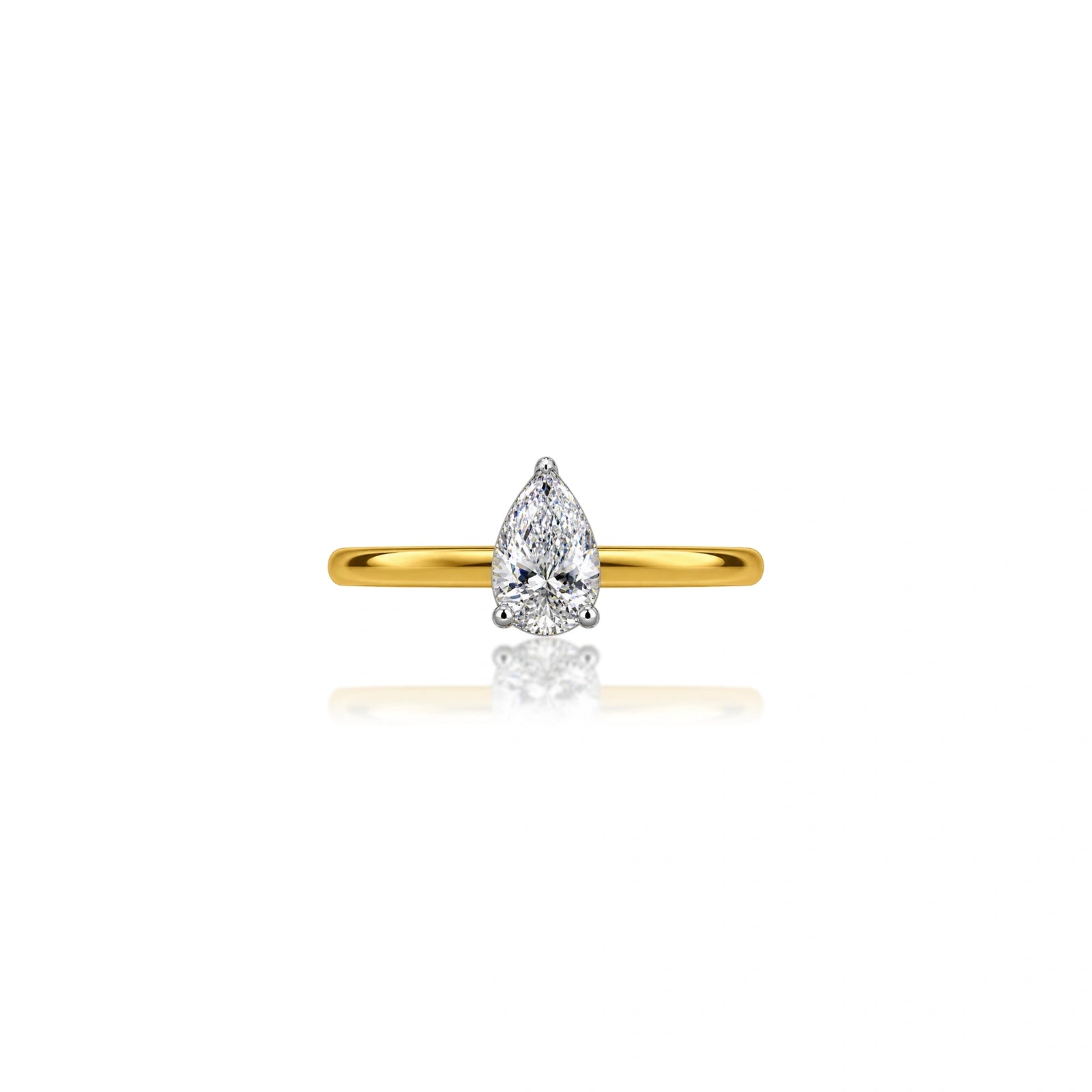 1 Ct Pear Cut Diamond Solitaire Ring by Fortune Jewellery 