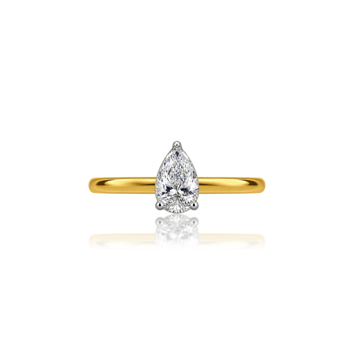 4 Ct Pear Cut Diamond Solitaire Ring by Fortune Jewellery 