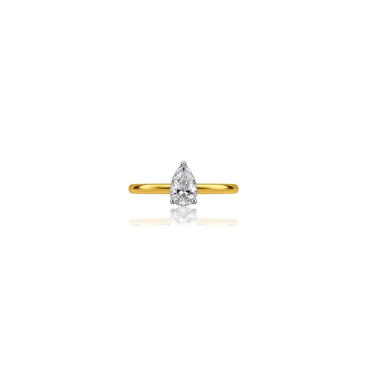 0.5 Ct Pear Cut Diamond Solitaire Ring by Fortune Jewellery 
