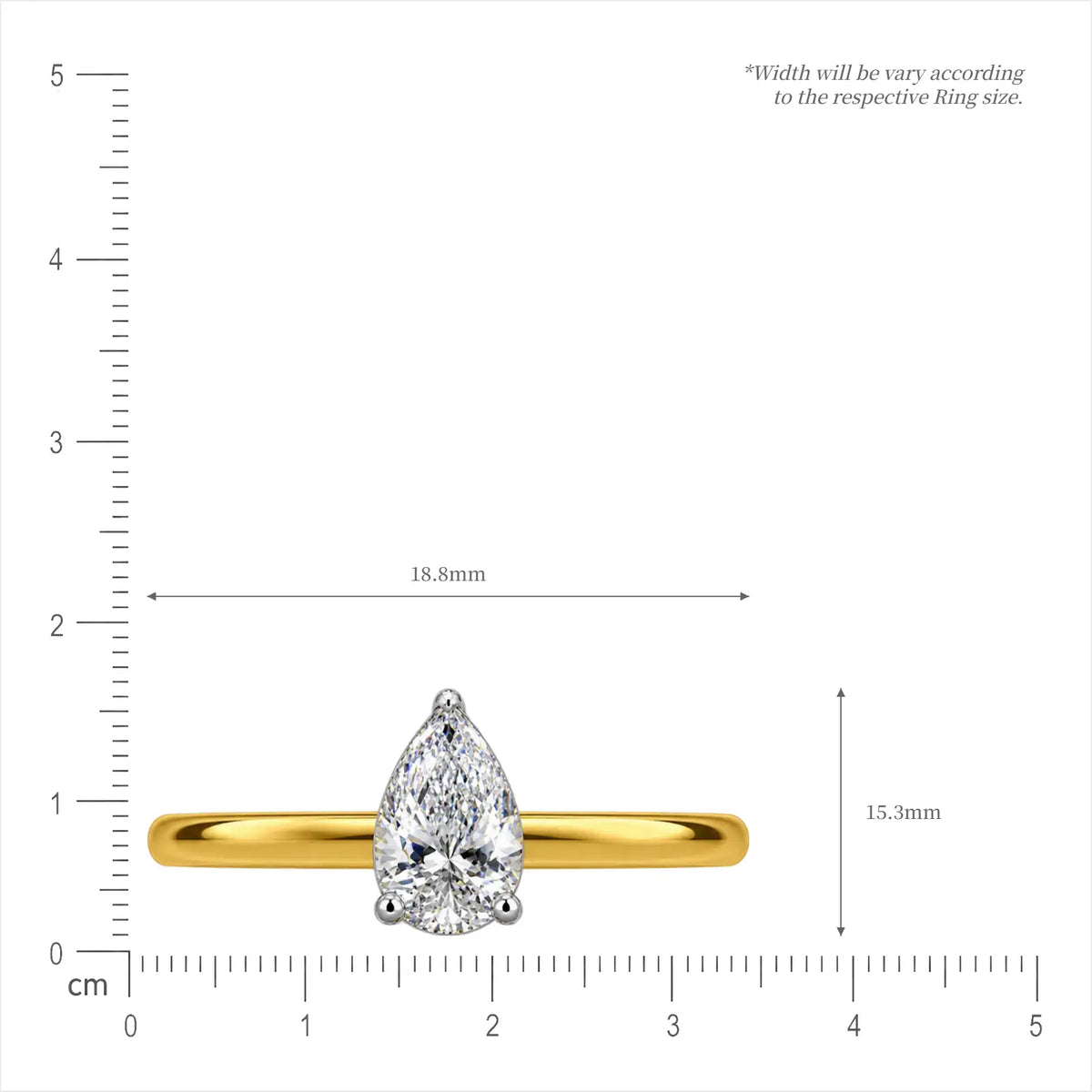 5 Ct Pear Cut Diamond Solitaire Ring for women 