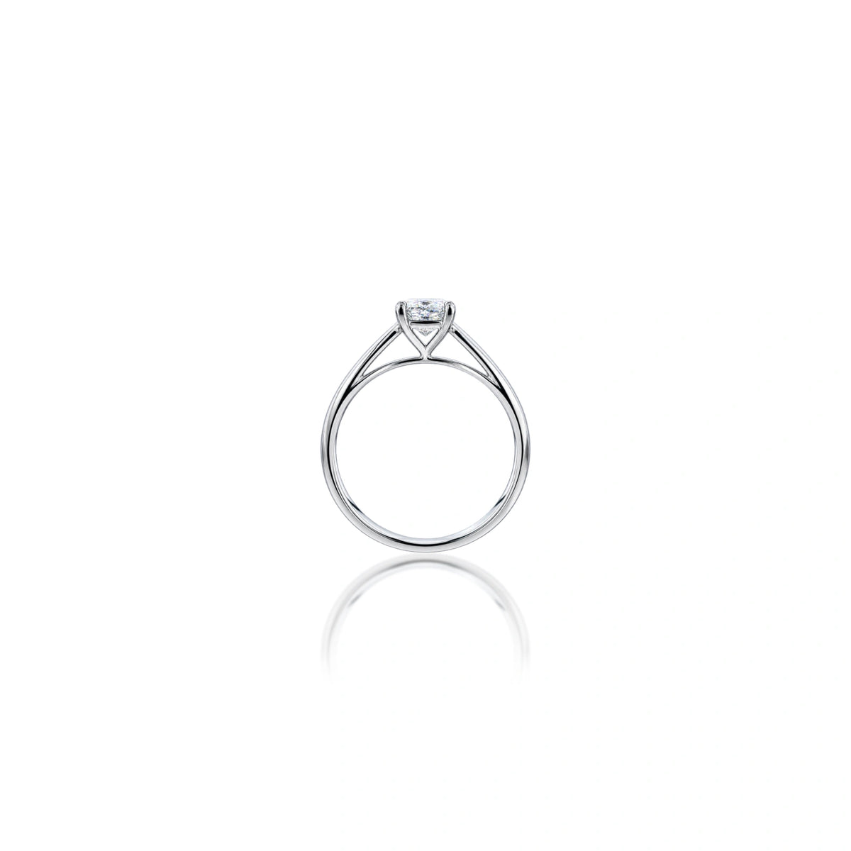 Side view of 0.5 Ct Cushion Cut Diamond Solitaire Ring by Fortune Jewellery