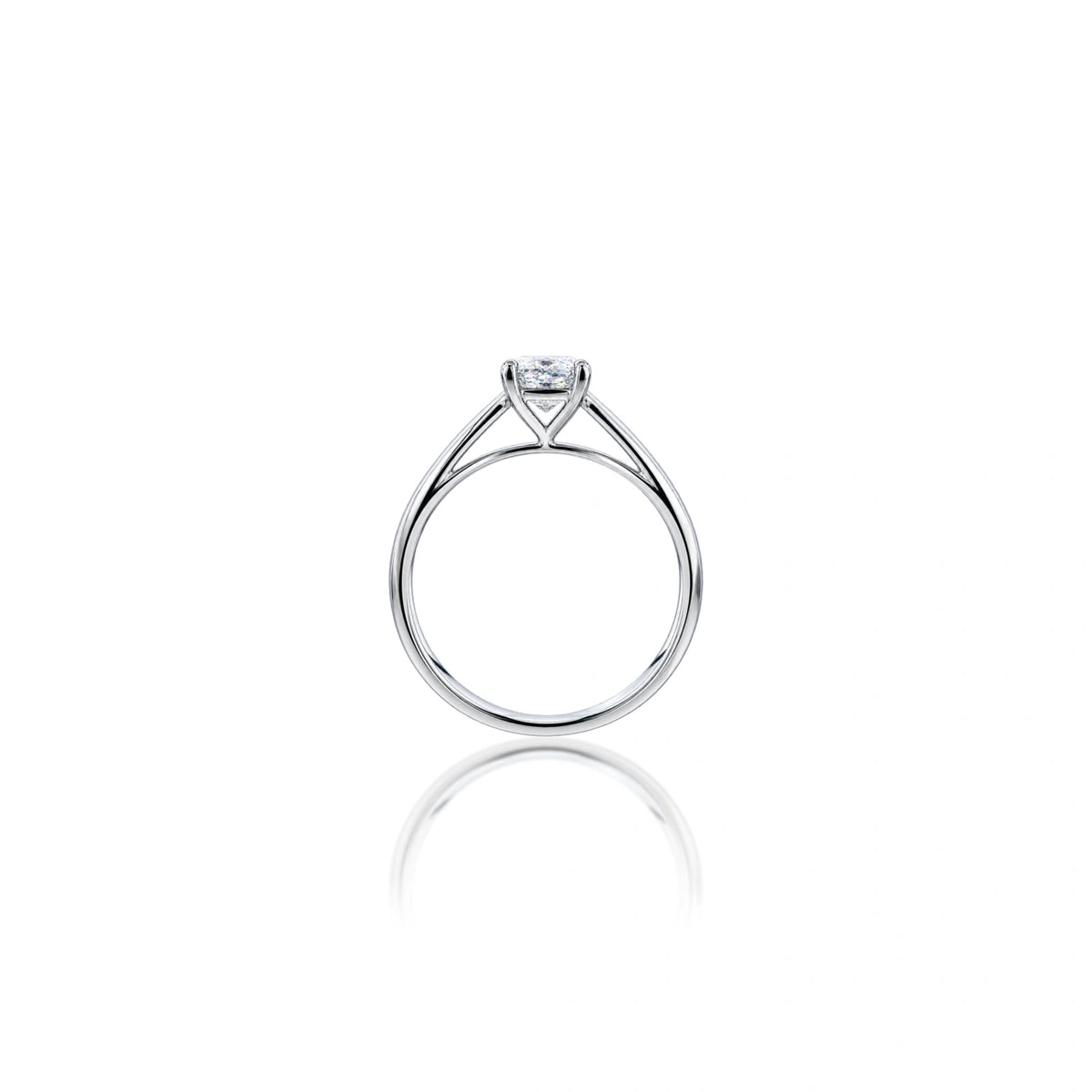 Side view of 5ct Cushion Cut Lab Grown Diamond Solitaire Ring by Fortune