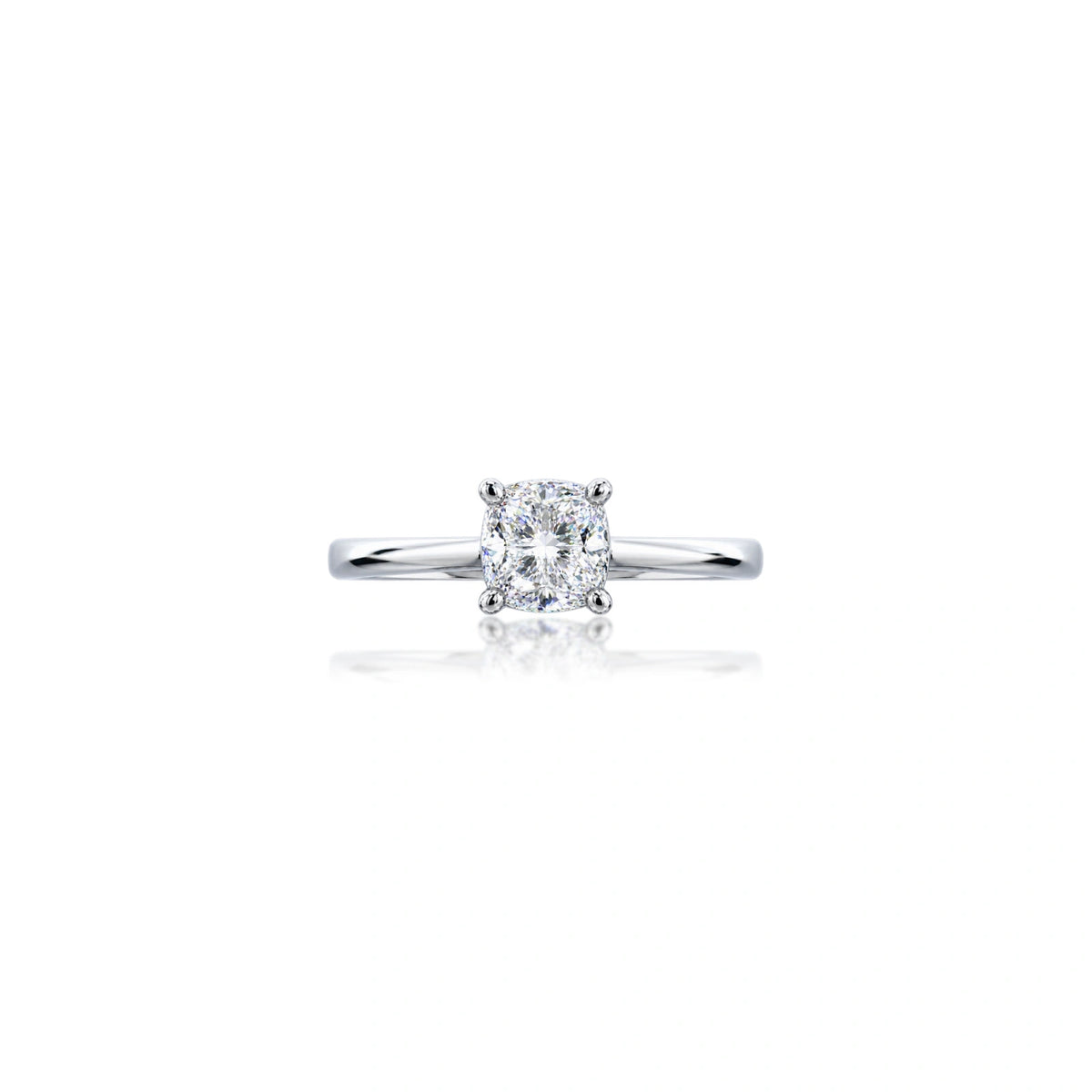 1 Ct Cushion Cut Lab Grown Diamond Solitaire Ring by Fortune