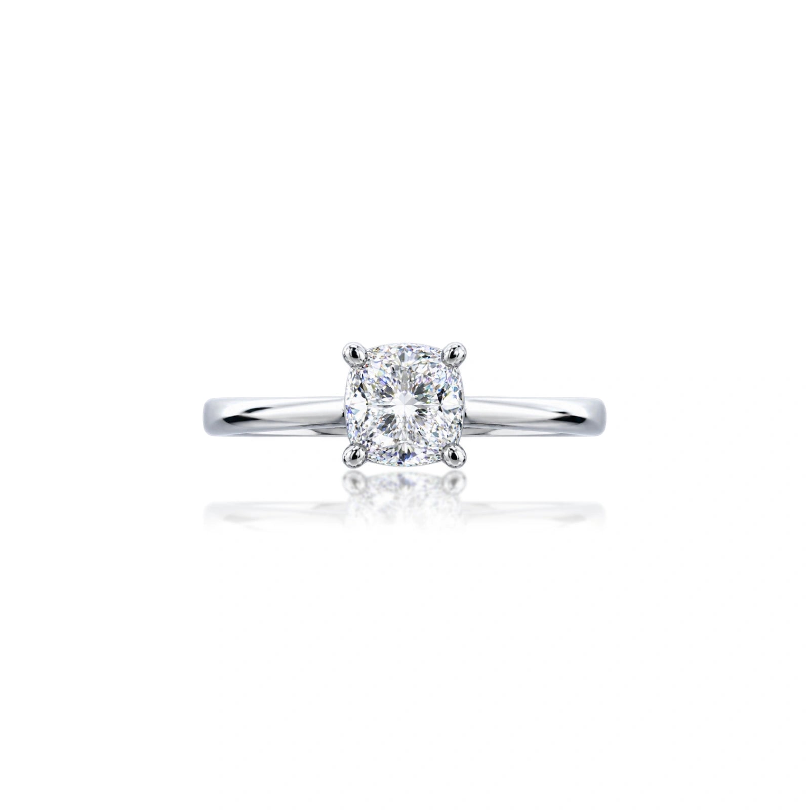 2 Ct Cushion Cut Lab Grown Diamond Solitaire Ring by Fortune
