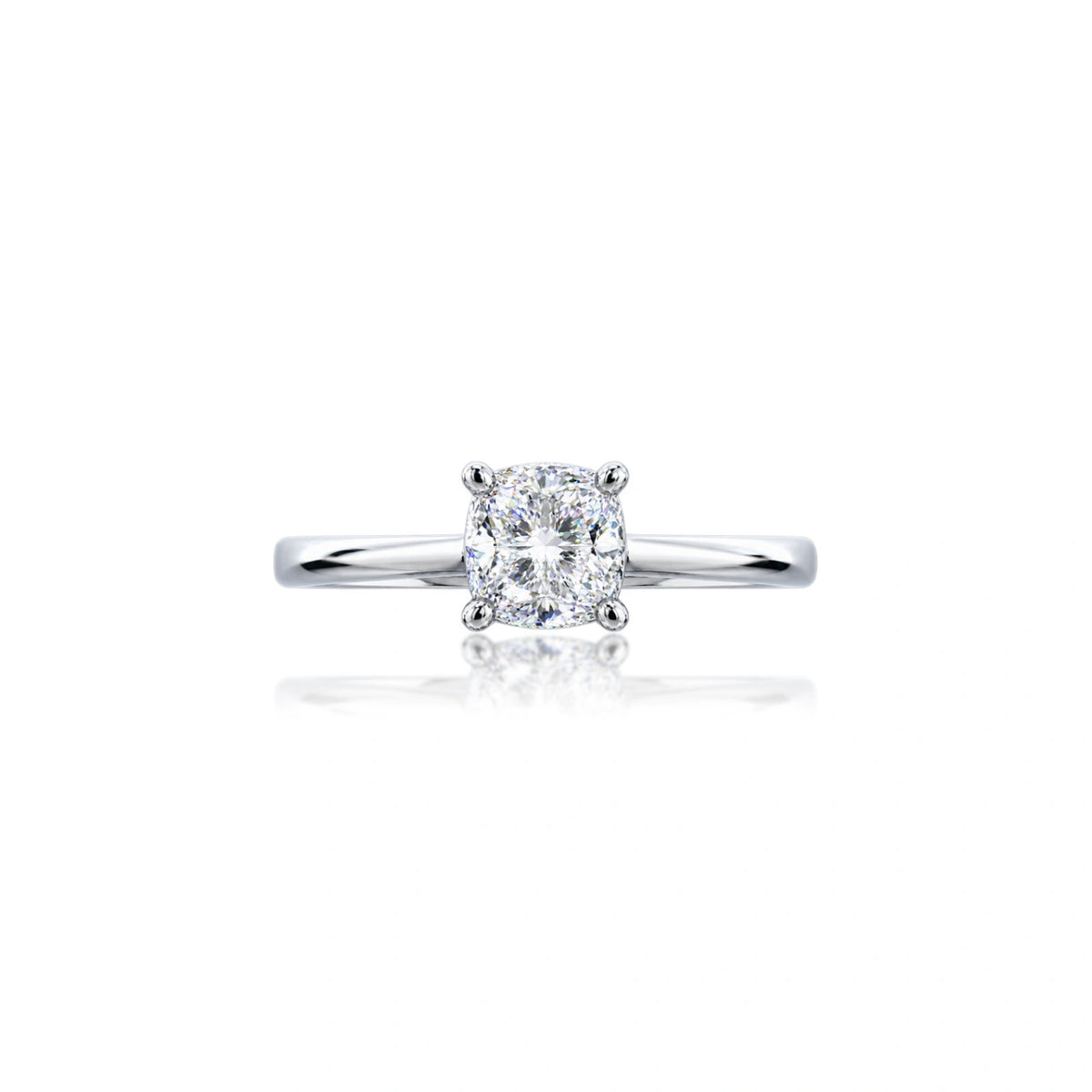 4 Ct Cushion Cut Lab Grown Diamond Solitaire Ring by Fortune Jewellery