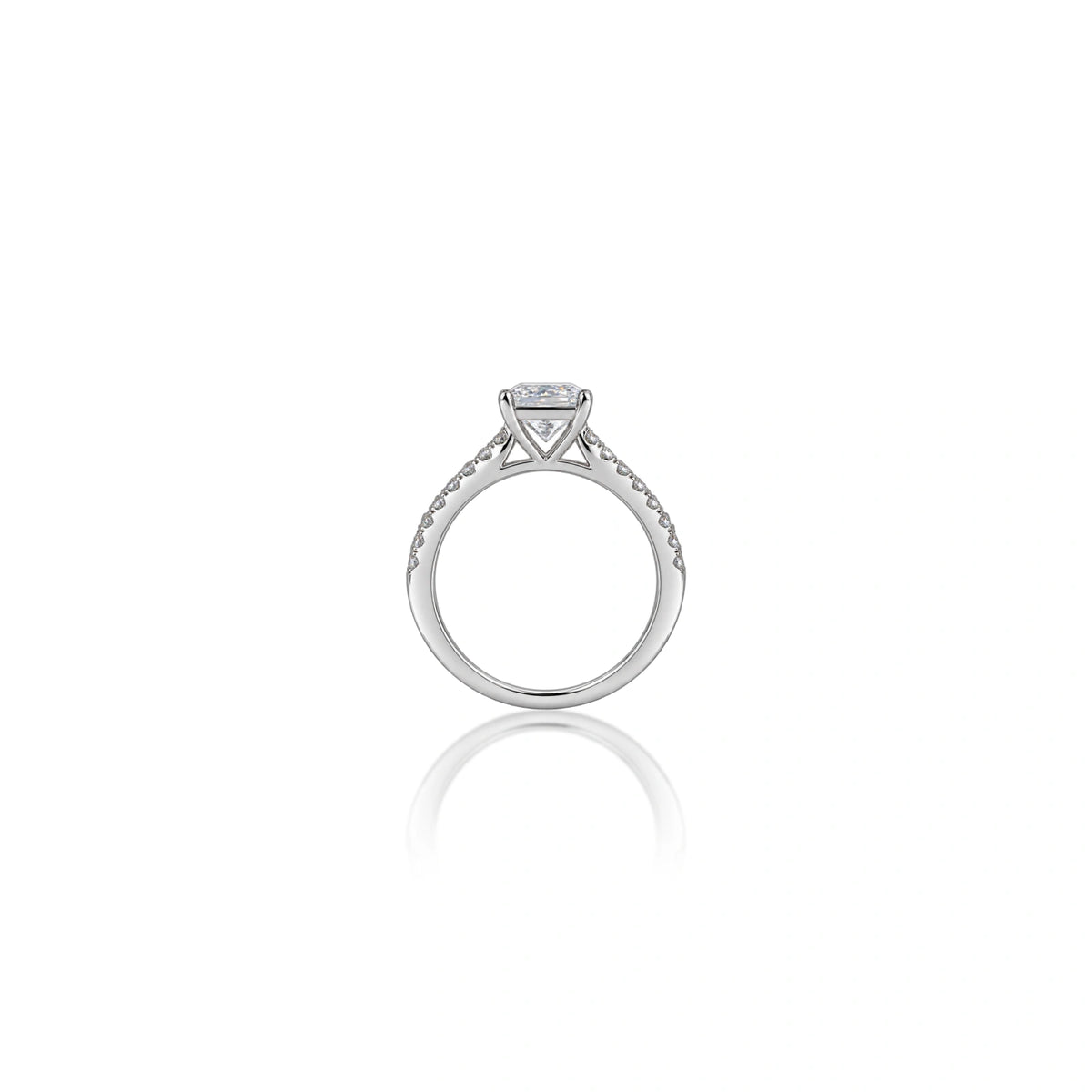 Lab grown 0.5 Ct Princess Cut Diamond Pave Ring