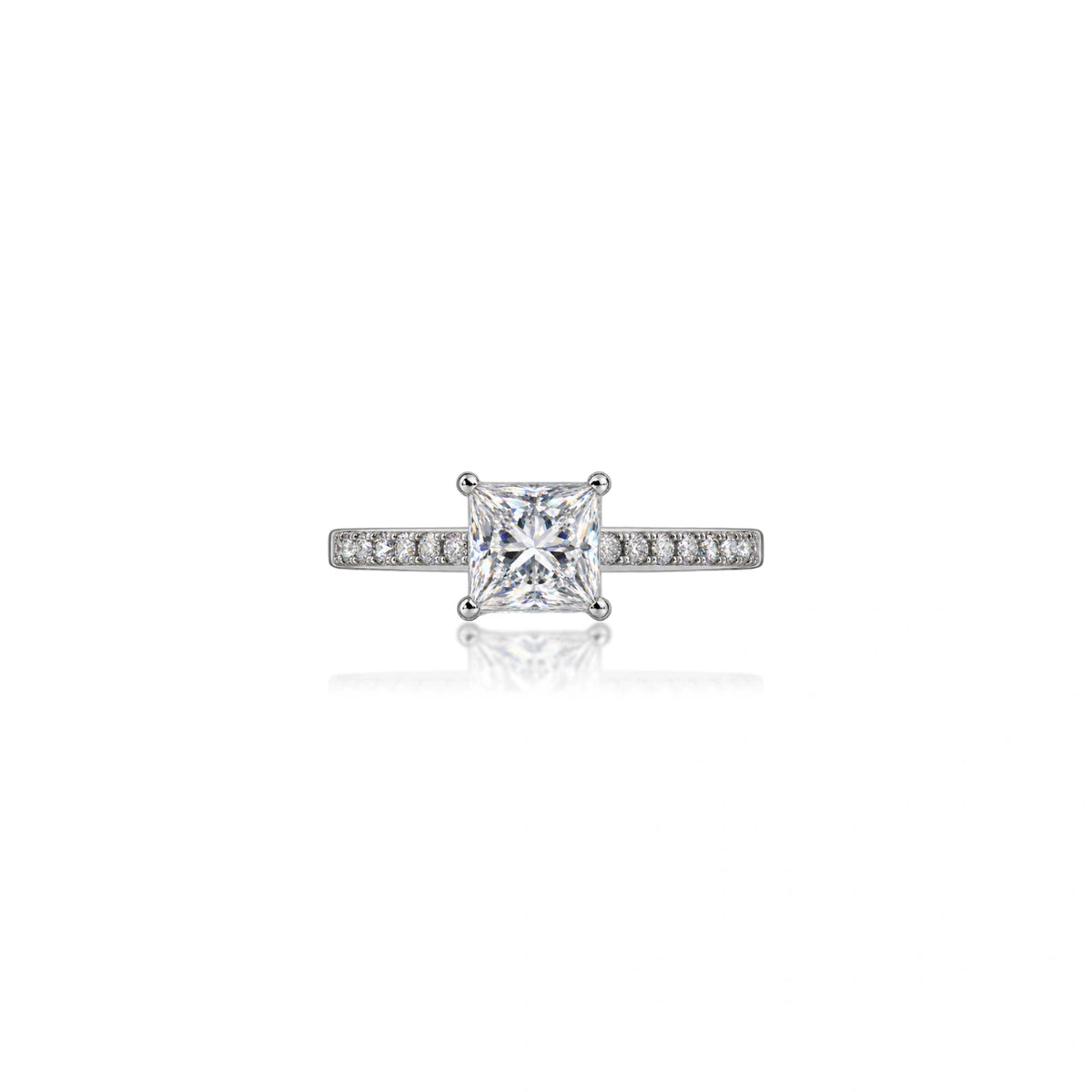 1 Ct Princess Cut Diamond Pave Ring by Fortune Jewellery 