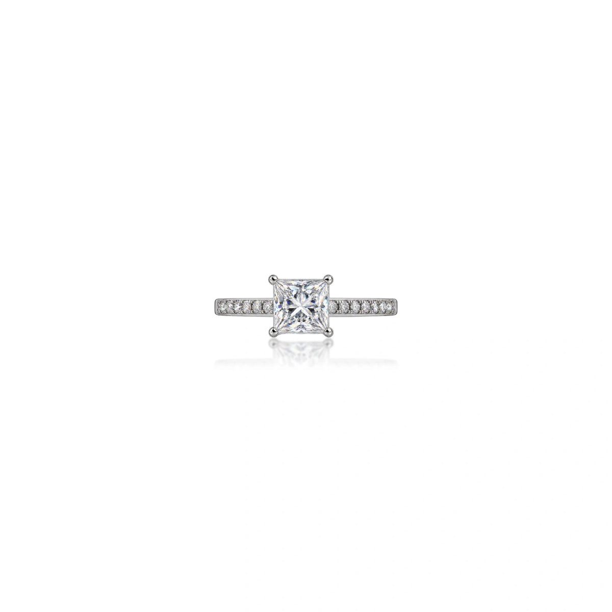 0.5 Ct Princess Cut Diamond Pave Ring by Fortune Jewellery 