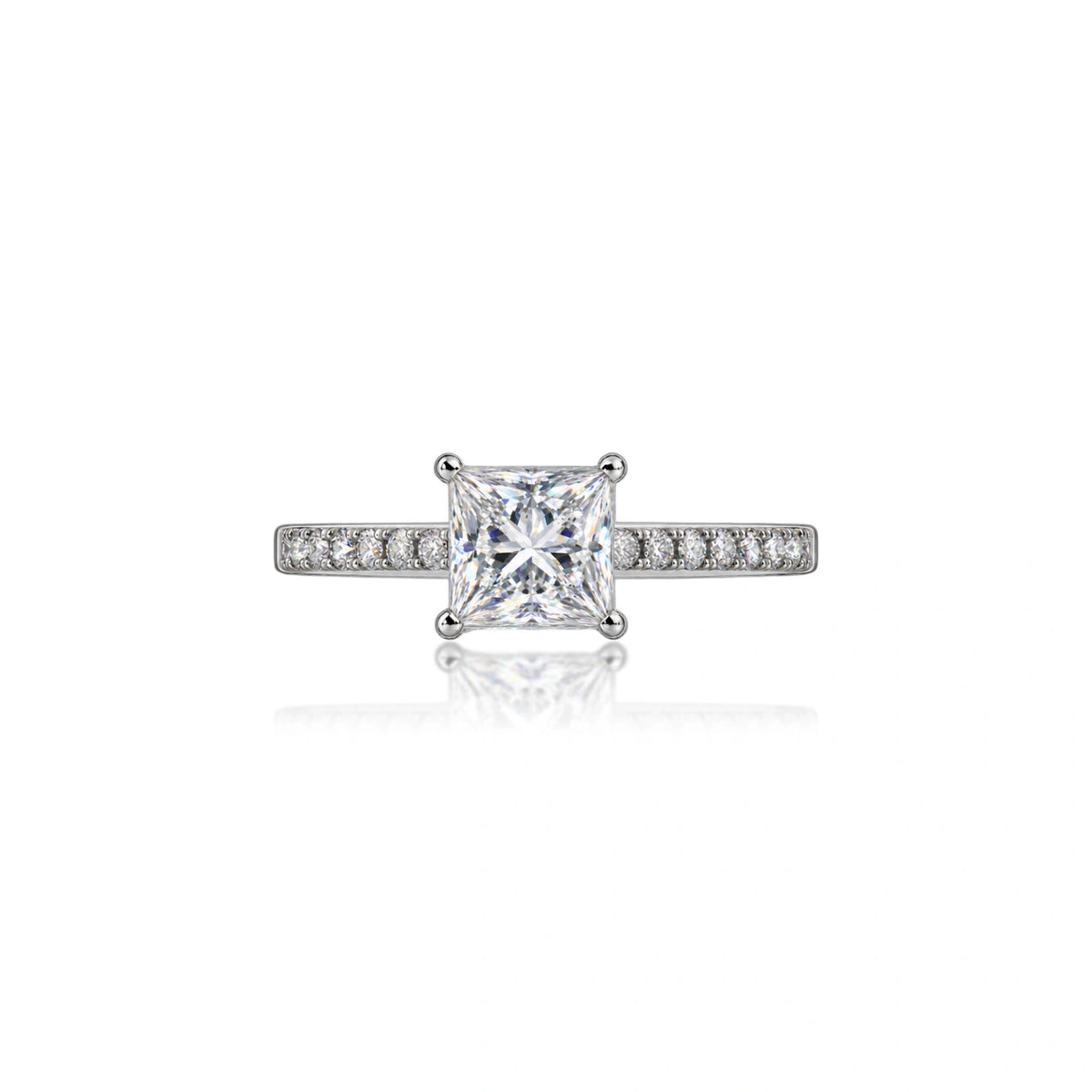 5 Ct Princess Cut Diamond Pave Ring by Fortune Jewellery 