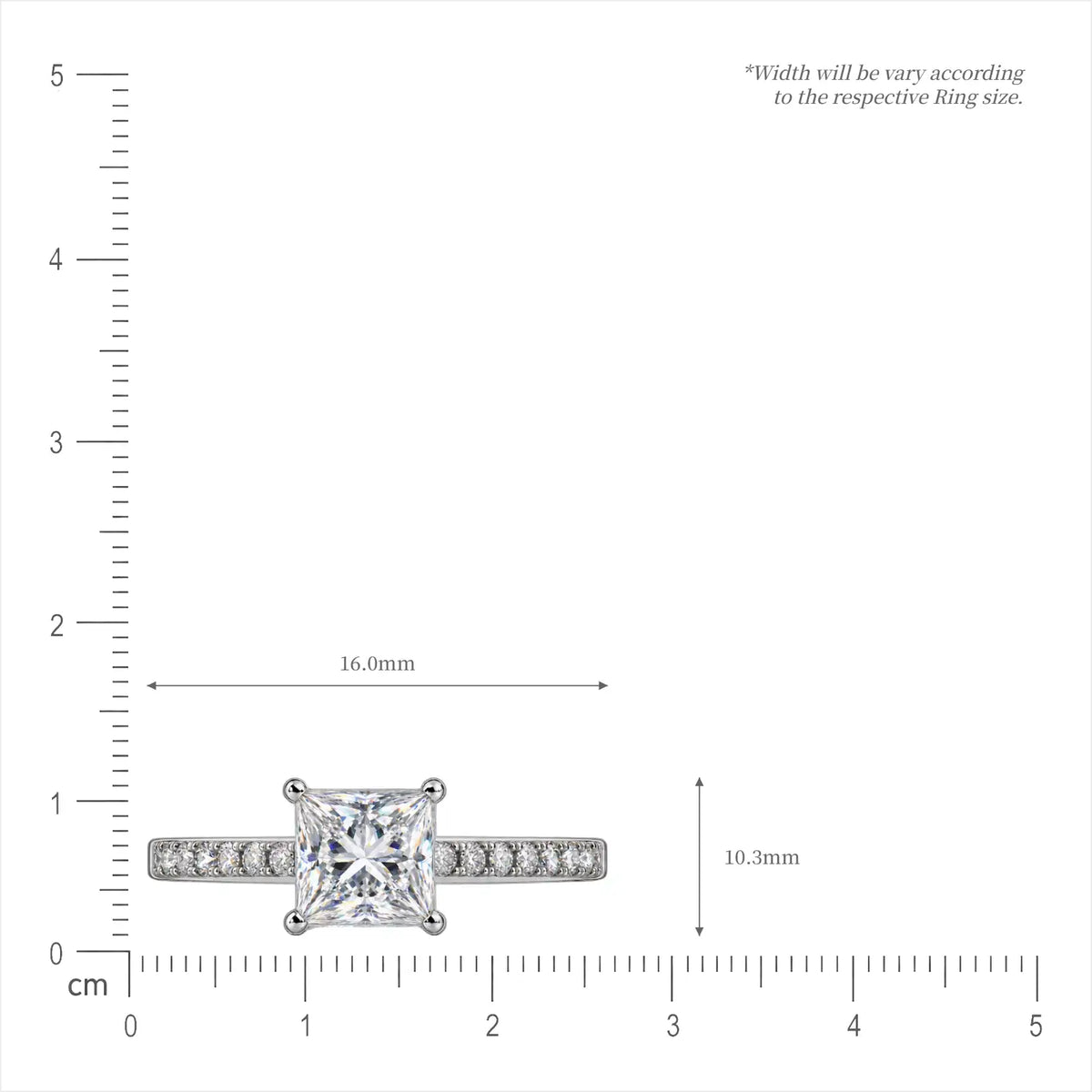 5 Ct Princess Cut Diamond Pave Ring for women 